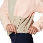 Columbia Women's Back Bowl Full Zip Fleece Jacket Peach Blossom & Ancient Fossil - Image 5