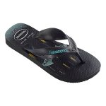 Havaianas Kids' Hero Max Thongs Black, Black and Blue