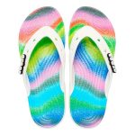 Crocs Unisex Classic Spray Dye Flip Thong White & Multicoloured - Image 2
