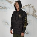 Salty Crew Bruce Fleece Hoodie Black Camo - Image 4
