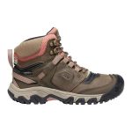 Keen Women's Ridge Flex Waterproof Mid Hiking Shoes Timberwolf Brick Dust