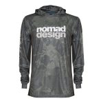 Nomad Design Khaki Camo Splice Hooded Tech Fishing Shirt Green