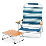 Life! Beach Chair With Table Deluxe Blue