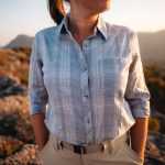 Mountain Designs Women's Katherine Long Sleeve Shirt Blue & White - Image 2