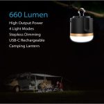 EcoFlow 600 Lumen Rechargeable Camping Lantern Black 600 Lumens - Image 11