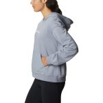 Columbia Women's French Terry Cropped Hoodie Light Grey & White - Image 2