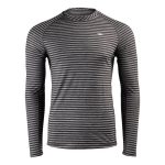 Mountain Designs Men's Merino Blend Long Sleeve Stripe Crew Black Stripe