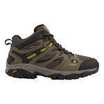 HI-TEC Men's Ravus Vent Lite Mid Waterproof Hiking Boots Smokey Brown & Taupe Gold