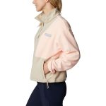 Columbia Women's Back Bowl Full Zip Fleece Jacket Peach Blossom & Ancient Fossil - Image 2