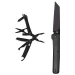 Gerber Pledge Clip Folding Knife + Dime Multitool Gift Set Black