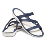 Crocs Women's Swiftwater Thongs Navy & White - Image 6