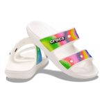 Crocs Unisex Classic Spray Dye Sandal White & Multicoloured M9 / W11 - Image 4