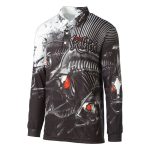 Bigfish Skelefish Sublimated Polo Shirt Black - Image 4