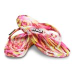 Crocs Classic Marbled Flip Thongs Electric Pink & Multicoloured - Image 4