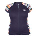 Body Glove Women's Stripe Full Zip Cap Sleeve Rash Vest Navy & Print - Image 6
