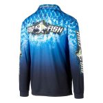 Bigfish Adults' Blue Scales Sublimated Polo Shirt Blue - Image 3