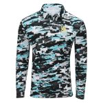 Gillz Contender Series Long Sleeve Performance Polo Fishing Shirt Aruba Blue Tek