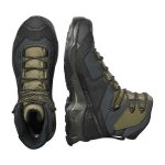 Salomon Men's Quest Element Gore-Tex Mid Hiking Boots Black, Lichen Green & Olive - Image 2