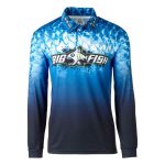 Bigfish Adults' Blue Scales Sublimated Polo Shirt Blue