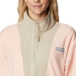 Columbia Women's Back Bowl Full Zip Fleece Jacket Peach Blossom & Ancient Fossil - Image 7