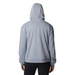 Columbia Women's French Terry Cropped Hoodie Light Grey & White - Image 3