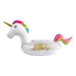 We Love Summer Glitter Unicorn Pool Float White / Rainbow - Image 2