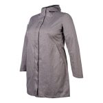 Cape Women's Baylee Long Rain Jacket Plus Size Charcoal Melange - Image 3