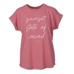 Trip In A Van Women's Short Sleeve Loose Fit Tee Rosette Sunset
