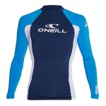 O'Neill Men's Basic Skins Long Sleeve Rash Vest Navy & White - Image 3