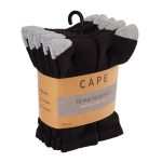 Cape Everyday 10 Pack Crew Socks Black 6-12 - Image 4