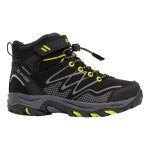Hi-Tec Kids' Blackout Waterproof Mid Hiking Shoes Black & Lime