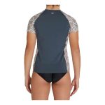 O'Neill Girls' Lane Short Sleeve Rash Vest GMA Gunmetal & Alexa Tile - Image 2