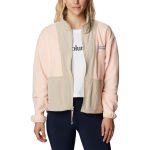 Columbia Women's Back Bowl Full Zip Fleece Jacket Peach Blossom & Ancient Fossil - Image 4