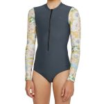 O'Neill Girls Long Sleeve Surfsuit Gunmetal Floral - Image 4