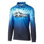 Bigfish Adults' Blue Scales Sublimated Polo Shirt Blue - Image 4