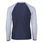 Body Glove Youth Girls Long Sleeve Zip Striped Rash Vest Navy Stripe - Image 2