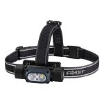 COAST 2000 Lumens Rechargeable Waterproof Tri-Colour Headlamp Black