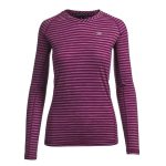 Mountain Designs Women's Merino Blend Long Sleeve Stripe Top Purple Stripe