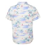 Cape Youth Boys Palm Tree Short Sleeve Shirt White - Image 2