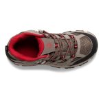 Merrell Kid's MOAB 3 Waterproof Mid Hiking Boots Boulder & Red - Image 2