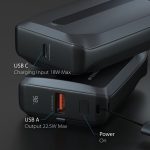 Ontekka 10k Power Bank with Built-in Lightning & USB-C Charge Cables Black 10K - Image 3
