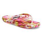 Crocs Classic Marbled Flip Thongs Electric Pink & Multicoloured