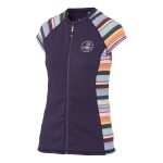 Body Glove Women's Stripe Full Zip Cap Sleeve Rash Vest Navy & Print - Image 3
