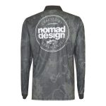 Nomad Design Collared Khaki Camo Logo Fishing Shirt Green - Image 2