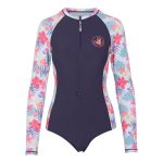 Body Glove Women's Floral Wave Long Sleeve Rash Suit Navy & Print