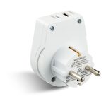 Go Travel Slim Euro & Bali Outbound Travel Adaptor USB-A + USB-C White - Image 3