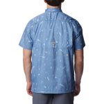 Columbia Men's Slack Tide Camp PFG Shirt Bluestone Trout - Image 4